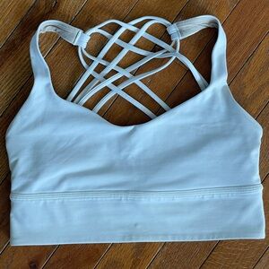 Lululemon White Strappy Crossback Sports Bra Size 8